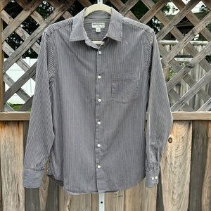 Banana Republic Brown Striped Slim Fit Shirt Size Small 14-14.5